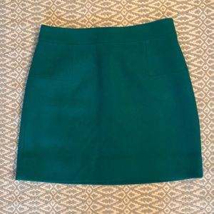 J. Crew Wool Mini Skirt 2 Green
